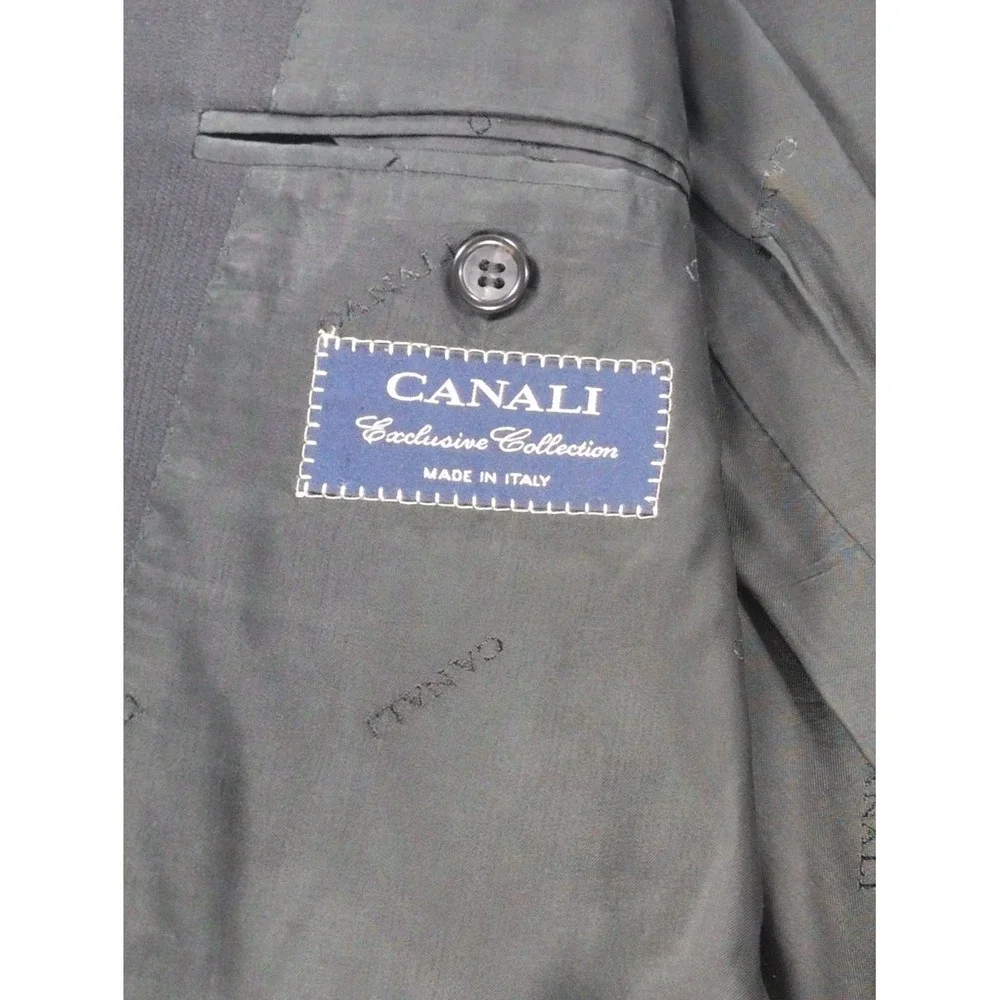 Canali Exclusive Collection Suit Mens 42R Black Super 150s Wool Italy Luxury 2pc
